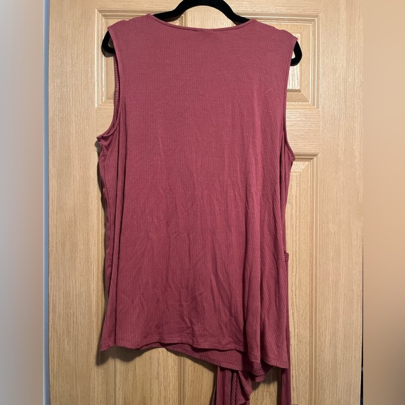 Bobeau Mauve Pink Surplice V-Neck Side Tie Ribbed Tank Top - Picture 10 of 10